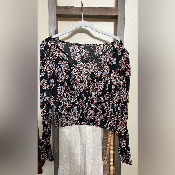 Free People printed Santiago Black Blouse - Picture 5 of 6